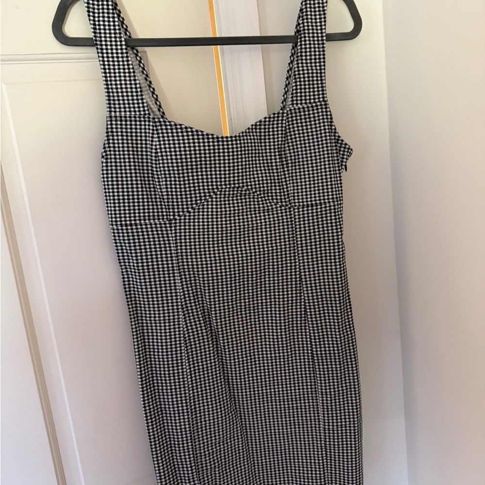Forever 21 Black and White Gingham Midi Dress